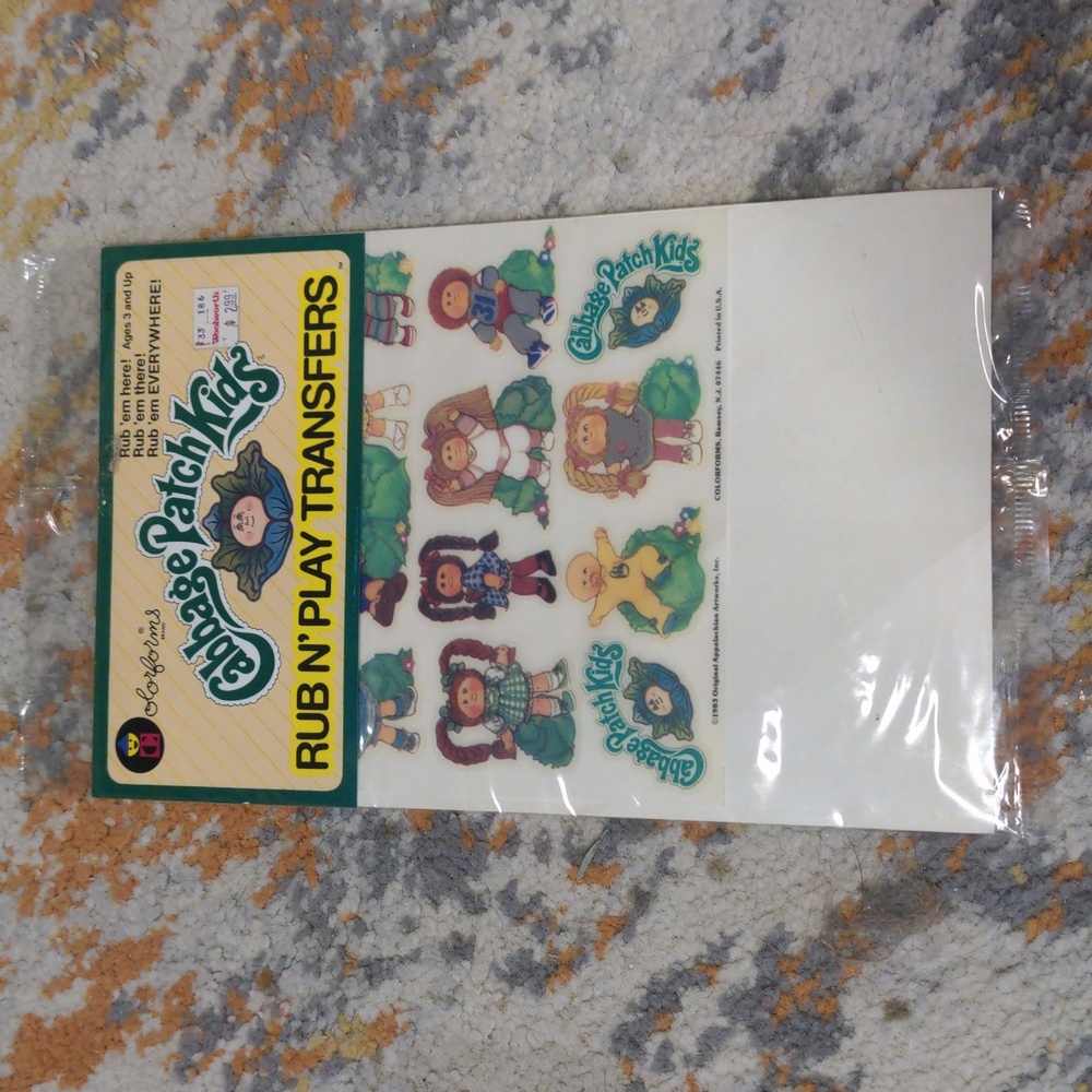 VTG vintage Cabbage Patch Rub N' Play Transfers